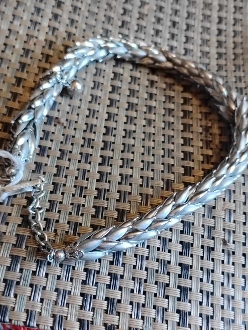 Silver Braided Chain Wheat Weave- Polished Finish with Extender